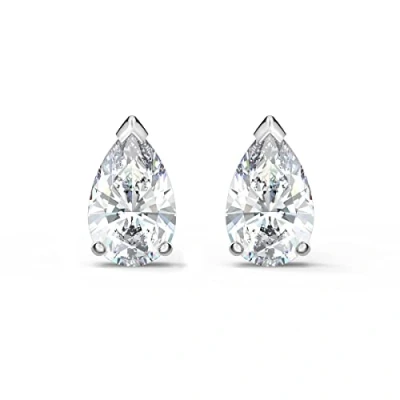Imagen de Swarovski Pendientes de botón Attract, Talla pera, Blancos, Baño rodio