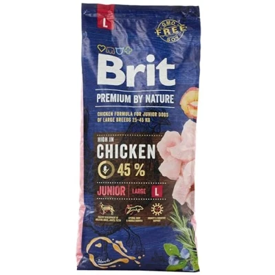 Imagen de Brit Premium by Nature Junior L Dry Dog Food Chicken 15 kg