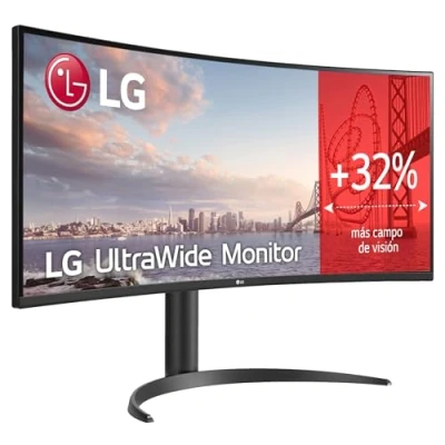 Imagen de LG 34WR55QC B Monitor UltraWide 34 Pulgadas, Pantalla Curva QHD, 21:9, Dynamic Action Sync, FreeSync, Negro