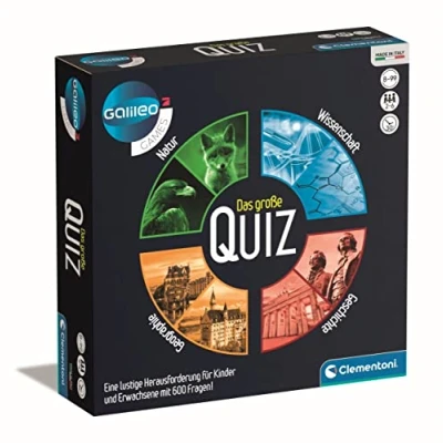 Imagen de Clementoni 59301 Galileo Games Juego de Mesa con Preguntas Conocimiento, sobre geografía, Historia, Ciencias y tecnología, Familiar para niños a Partir 8