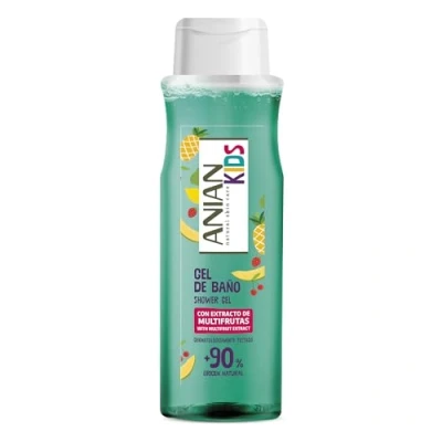 Imagen de ANIAN KIDS Gel de Ducha Niños Multifrutas, 750 ml, con Extracto Frutas, Aroma Dulce, Limpia y Cuida la Piel Mayores 3 Años, +90% Ingredientes Origen Natural, Apto para Veganos