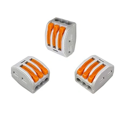 Imagen de Aiqeer 30 Piezas PCT 213 Palanca Tuerca Cable Conectores Set, 3 Puertos Conector de Conductor Compacto, Rápido Resorte Bloque Terminal