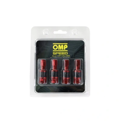 Imagen de OMP Speed Juego de 4 Valvulas Aluminio para Llantas, Color Rojo, Neumaticos
