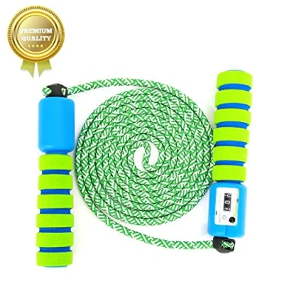 Imagen de Sunshine smile Cuerda para Saltar Ajustable, la de Boxeo y Mango Espuma, Boxeo, Velocidad (Verde)