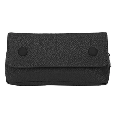 Imagen de Venta loca Bolsa de Estuche para Pipa Tabaco, Soporte Tabaco Cuero PU portátil Almacenamiento Impermeable(Negro)