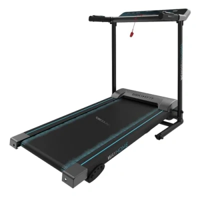 Imagen de Cecotec Cinta de Correr Plegable DrumFit WayHome 1000 Runner Sprint. 600 W, 1 a 10 Km/h, 12 Programas, Panel Control LED, Superficie Carrera 100x40 cm, Ruedas y Soporte Dispositivos