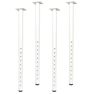 Imagen de QLLY Set de 4 Patas Escritorio Redondas Metálicas Ajustables, 60 a 100 cm, para Oficina en casa, DIY (Blanco)