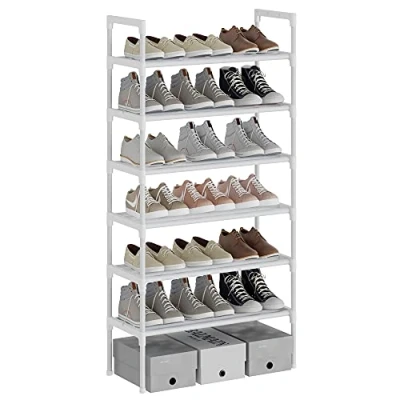 Imagen de AcornFort® S 5 6 Niveles Ajustable Zapatillas Estante Organizador Zapatos diseño Resistente, Ahorro de Espacio (Blanco)