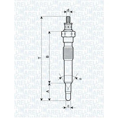 Imagen de MAGNETI MARELLI 062900092304 Bujía de precalentamiento 11V 10A M10X1,25 OPEL: Corsa B Hatchback, Vectra Berlina, Combo Furgón
