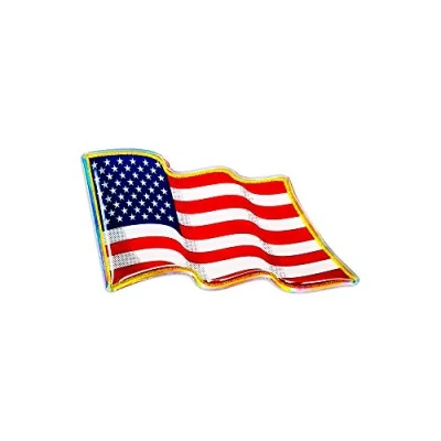 Imagen de 4R Quattroerre.it 14007 Etiqueta Adhesiva 3D Bandera Estados Unidos el Viento HQ, 78 x 40 mm