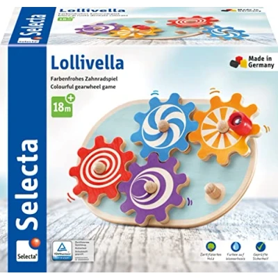 Imagen de Selecta 62084 Lollivella Juego de Engranajes para motrices Madera, 17,5 cm, Color carbón, Schmidt Spiele GmbH