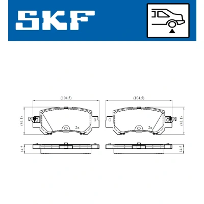 Imagen de SKF VKBP 90418 A Juego de pastillas freno con avisador acústico desgaste