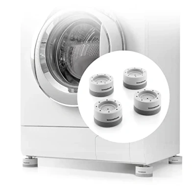 Imagen de InnovaGoods® Set de Pies Antivibración Novib, 4 Bases Soporte Antivibración, Antideslizantes para Firme Sujeción, Antivibraciones y Antidesplazamientos, Base Universal Multiusos.