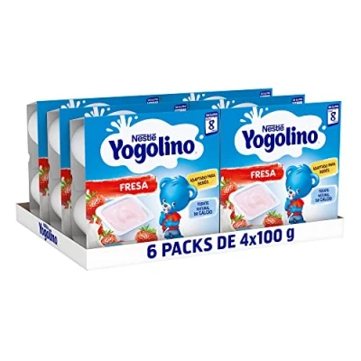 Imagen de NESTLÉ YOGOLINO FRESA, a partir de los 8 meses,Pack 6 ( 4x100g), Fórmula mejorada