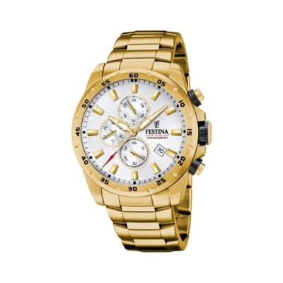 Imagen de Festina Reloj Hombre F20541/1 Chrono Sport Caja de Acero Inoxidable 316l Dorado Correa