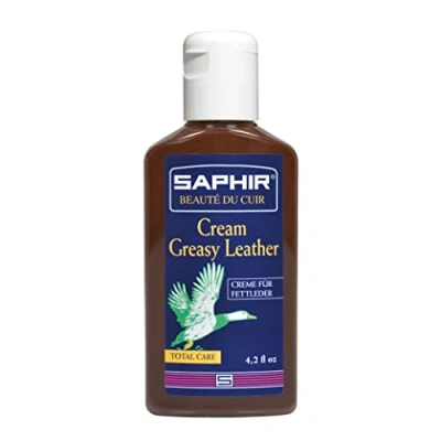 Imagen de SAPHIR Cream Greasy Leather 125 ml Crema para Limpiar, Nutrir y Proteger Cueros Grasos (Marrón Medio 37)