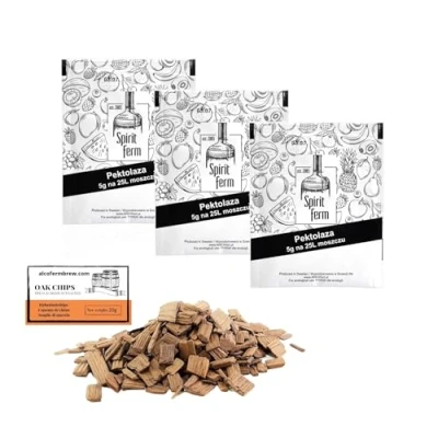 Imagen de 3 x Pectolasa 5 g/25 L + Chips de Roble Francés 20 g Enzima Pectolítica, Pectoenzima, Pectina, Para Frutas y Mosto, Ferm Espiritual