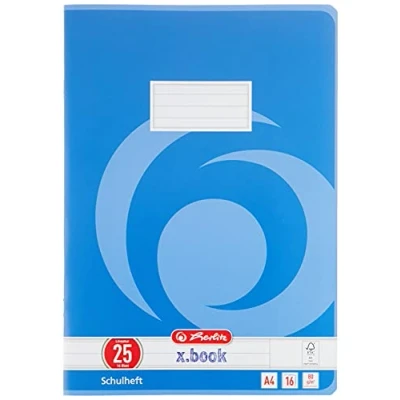 Imagen de Herlitz 3322500 Cuaderno, 10 unidades, A4/16, diseño 25 (renglones con margen), certificado FSC Mixed, diseños variados