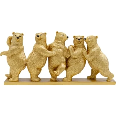 Imagen de Kare Figura Decorativa de Oso Tipsy, Accesorios Pintados a Mano, diseño Animales, salón, Dormitorio, Pasillo, 14 x 30 8 cm (Alto Ancho Profundidad)