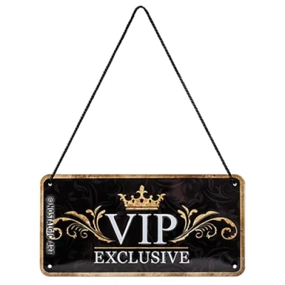 Imagen de Nostalgic Art Cartel Colgante Retro VIP Exclusive Idea de Regalo para Personas Especiales, metálico, Diseño Vintage decoración, 10 x 20 cm