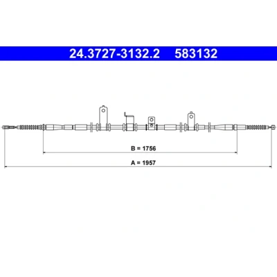 Imagen de ATE 24.3727 3132.2 Cable de Freno Mano 1957