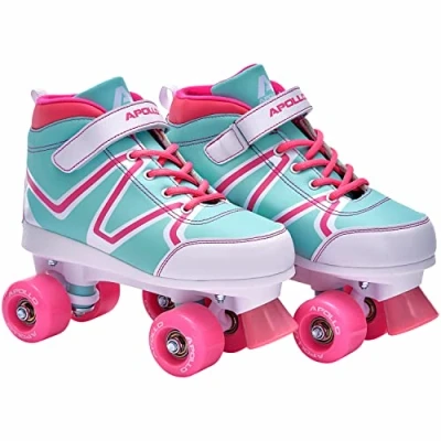 Imagen de Apollo Patines de 4 Ruedas Botas Blandas Disco Roller Niña y Niño Tamaño Ajustable Cómodos Mujer Moda para Niños Adultos Números 31 54
