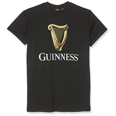 Imagen de Guinness BLK Guin Harp R/N T Camiseta, Negro (Black Black), XXL para Hombre
