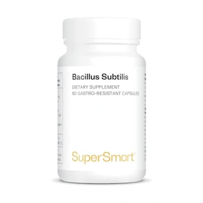 Imagen de SuperSmart Bacillus Subtilis 3.1 Mil Millones de UFC Probióticos para la Flora Intestinal Refuerza las Defensas y Ayuda con Infecciones Externas Sin OMG 60 Cápsulas Gastrorresistentes