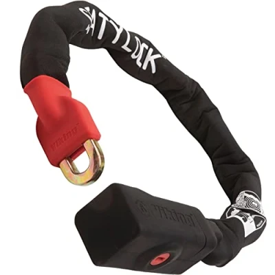 Imagen de Seatylock Viking Cadena de bloqueo para bicicleta con llave, cerraduras patentadas motocicleta y bicicleta, antirrobo, se vende seguro, color dorado, ultra candado máxima