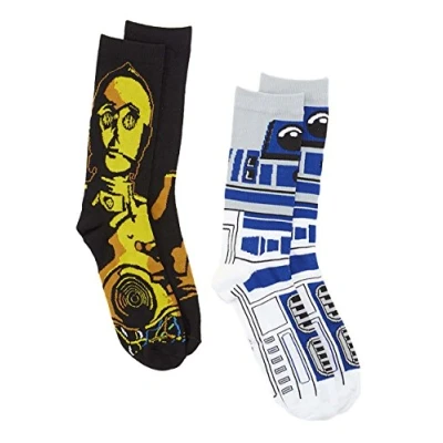Imagen de Star Wars R2 D2 C 3PO 2 Pair Pack Crew Socks, d2/C 3po, 6 12