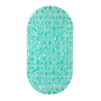 Imagen de Relaxdays Alfombrilla Bañera Look Piedras, Esterilla Antideslizante Ducha, con Ventosas, 68x35,5cm, Verde