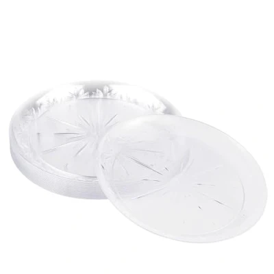 Imagen de MATANA 20 Platos de Plástico Duro Transparente, 25cm Elegantes, Resistentes y Reutilizables Bodas, Cumpleaños, Navidad, Barbacoas, Picnic, Fiestas
