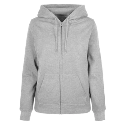 Imagen de Build Your Brand Sudadera básica con Cremallera para Mujer Capucha, Gris, M