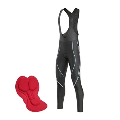 Imagen de FDX pantalones de ciclismo para hombre, con forro polar térmico en 3D, transpirable, cálido, bicicleta, largos reflectantes, al aire libre