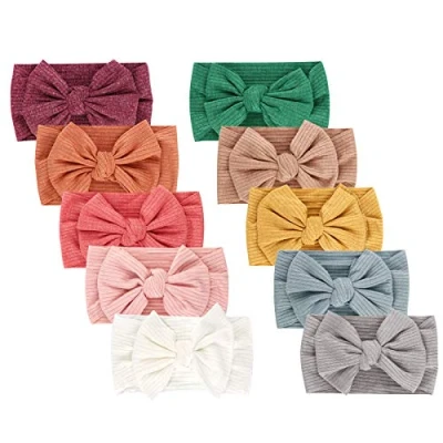 Imagen de DRESHOW 10 Pcs Bebé Niña Diademas Hairband de los Bebés Recién Nacidos Diadema Elástica Niñas Banda Para Cabeza Accesorio