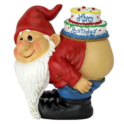Imagen de Design Toscano Loonie Moonie Decoraciones de cumpleaños Estatua gnomo jardín Feliz gnomos traviesos Estatuas lunando,