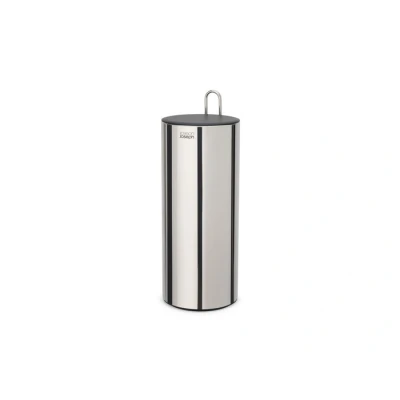 Imagen de Joseph EasyStore Luxe Portarrollos Papel Higiénico, Acero Inoxidable, Almacenamiento con Tapa, Soporte para hasta 3 Rollos