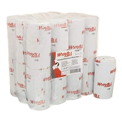 Imagen de WypAll* Paños L20 7338, 24 rollos de 116 hojas, Talleres Mantenimiento y Servicio, Servilletas Papel Industriales, 2 capas, Azul, 07338000