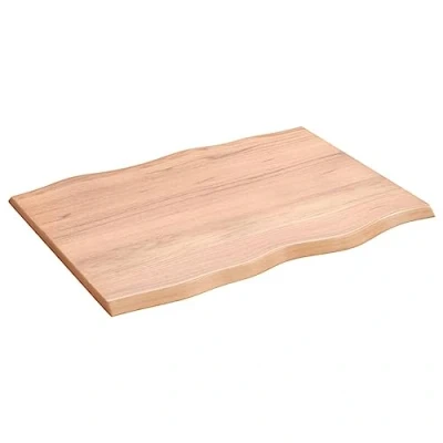 Imagen de vidaXL Tablero Mesa Madera tratada Roble Borde Natural 80x60x2 cm, de Madera, Comedor, Maciza