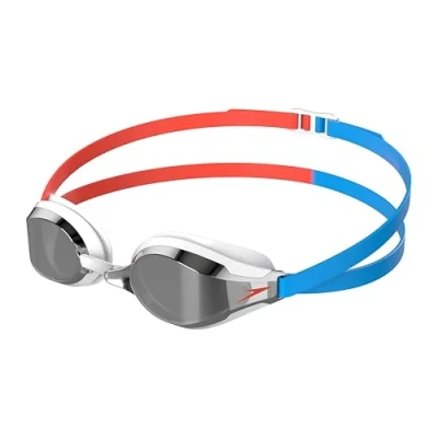 Imagen de Speedo Gafas de natación Fastskin Speedsocket 2, para carreras competición, Antivaho, Sin goteos Unisex Adulto, Rojo sirena/Azul Picton/Ahumado, One Size