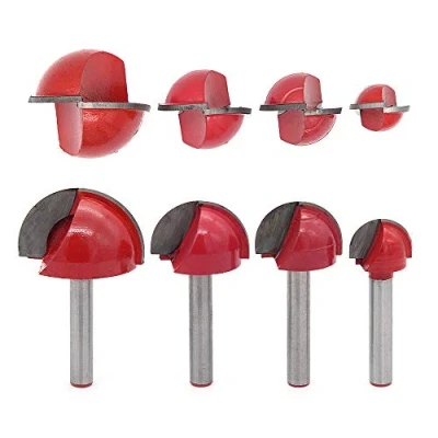 Imagen de DingGreat 4Pcs 6mm fresas de punta redonda para carpintería, Redondo Nose Cove Core Box Router Bit