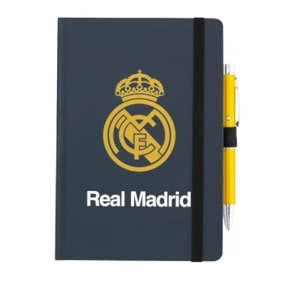Imagen de Grupo Erik Cuaderno A5 Real Madrid Bloc de notas con Boligrafo proyector, regalos Libreta hojas blancas pequeño