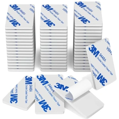 Imagen de HOMMAND Adhesivo Doble Cara, 50 Piezas Almohadillas Adhesivas 3M Extrafuerte, Cara Pads Cinta Adhesiva Espuma, Rectángulo, para Hogar Oficina Coche
