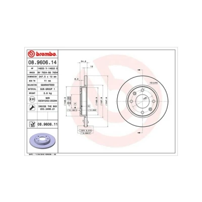 Imagen de MAGNETI MARELLI Disco de freno PEUGEOT: 206 Hatchback, 306 SW 247, 247mm 13mm 4 66mm macizo 360406102500 Discos freno,