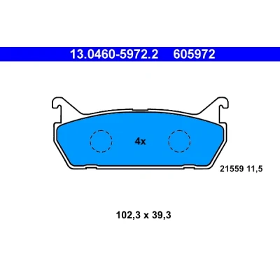Imagen de ATE 13.0460 5972.2 Juego de pastillas freno no preparado para indicador desgaste, excl. contacto avisador desgaste MAZDA: MX 5 I
