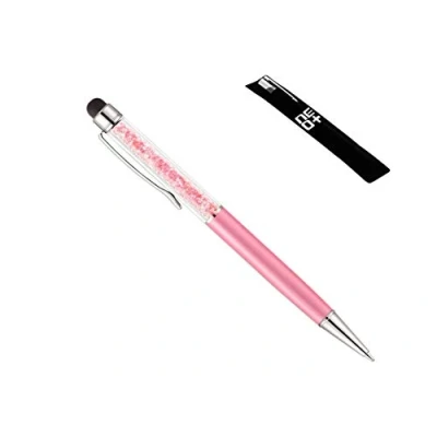 Imagen de Bolígrafo y lápiz óptico para pantallas táctiles capacitivas 2 en 1 de calidad, diseño con cristales Swarovski, color rosa pastel