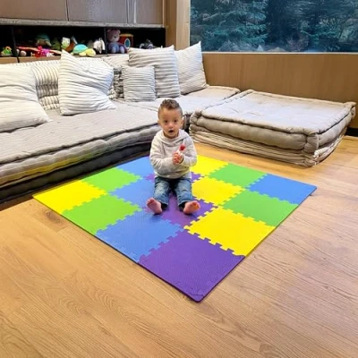 Imagen de MioTetto Alfombra Bebe No Toxica Tapete Suave y Cómodo para Aprendizaje, Desarrollo Juego Infantil o Puzzle Niños Colchonetas Infantiles Elegante Segura