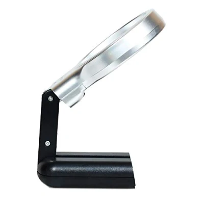 Imagen de HIMRY Lupa Die Pie con Luz LED, Aumento 3X, Iluminada para Lectura, Costura, Modelismo, Soldar y Oficina, Plegable de Manos Libres Soporte, Negro, KXD3020