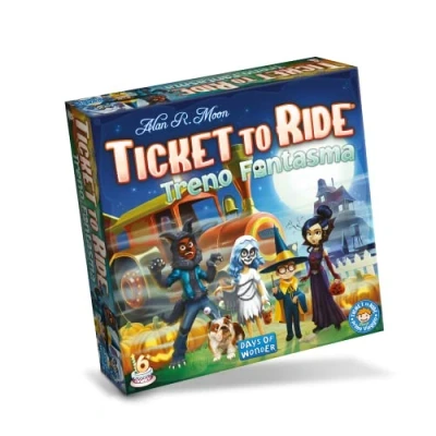Imagen de Asmodee Ticket to Ride: Tren Fantasma Juego de Mesa para niños y familias Completo con Mapa, vagones, Cartas entradas 2 4 Jugadores, 6+ años, 15 30 Minutos, edición en Italiano