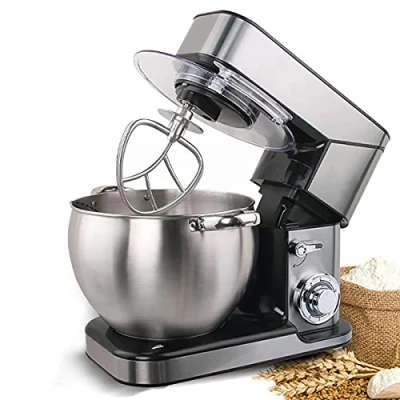 Imagen de HIZQ Batidora Amasadora, Amasadora Para Repostería (2000 W, 6 Velocidades, Con Bol De Acero Inoxidable 10 L, Amasador, Batidor, Varillas Y Protección Salpicaduras) 220V